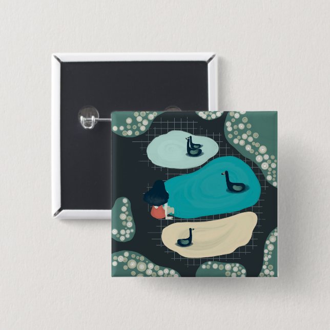 metaphor_17_a girl in the tarn button (Front & Back)