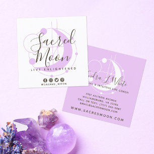 Metaphysical Moon Minimalist Purple Social Media Square Business Card