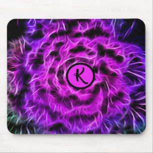 Metaphysical Purple Neon Energy Monogram Mouse Pad