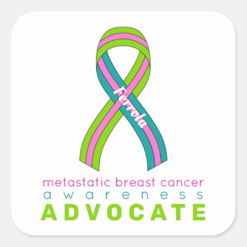 Metastatic Breast Cancer Advocate White Square Sticker