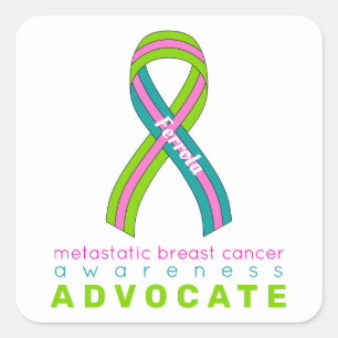 Metastatic Breast Cancer Advocate White Square Sticker
