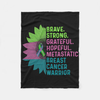 Metastatic Breast Cancer Awareness Care Warrior Fleece Blanket