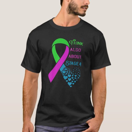 Metastatic Breast Cancer Awareness Heart Ribbon Gr T_Shirt