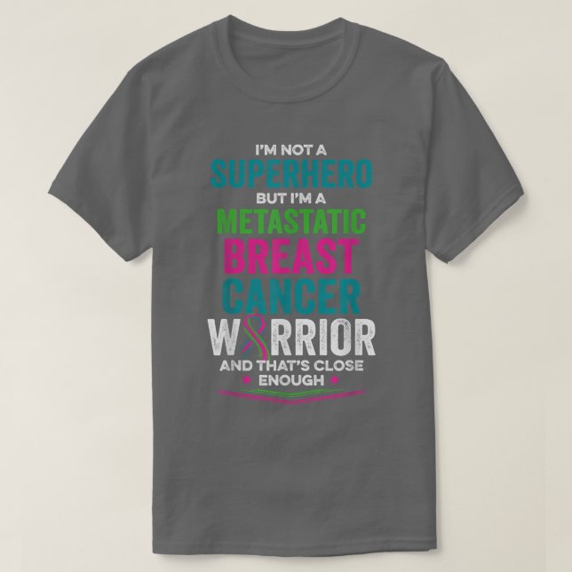 Metastatic Breast Cancer Awareness Inspire Warrior T-Shirt (Design Front)