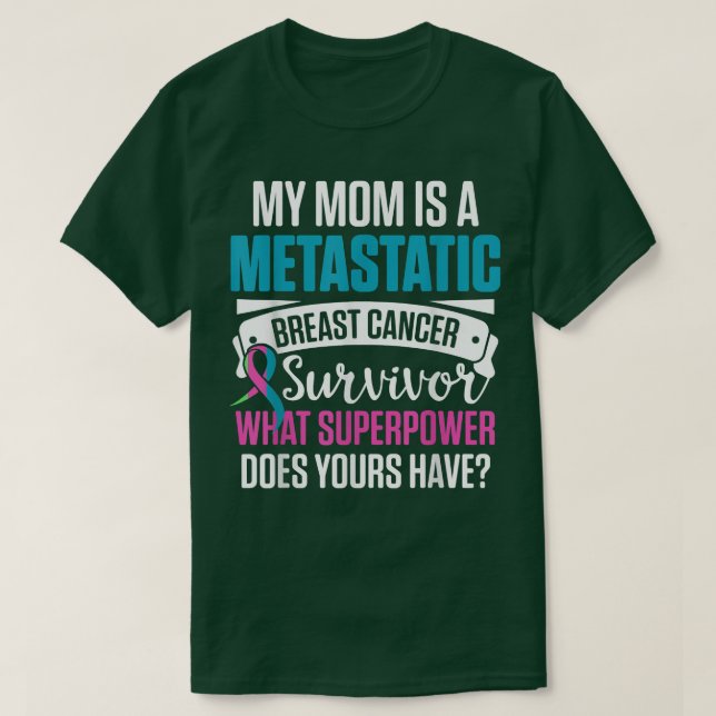 Metastatic Breast Cancer Awareness Mom Warrior T-S T-Shirt (Design Front)