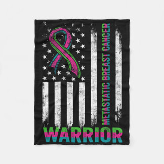Metastatic Breast Cancer Awareness Warrior 6 Fleece Blanket