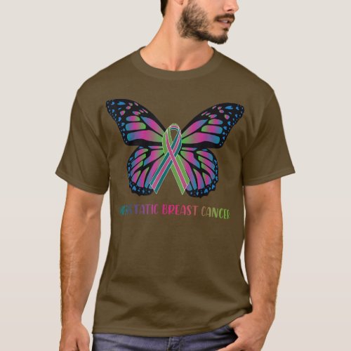 metastatic breast cancer butterfly stage 4 warrior T_Shirt