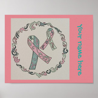 Metastatic Breast Cancer Ribbons Poster