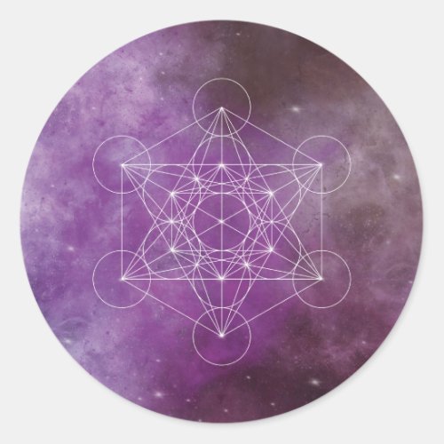 Metatron chakrazensacred geometric angel classic round sticker