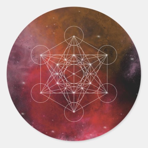 Metatron chakrazensacred geometric angel classic round sticker