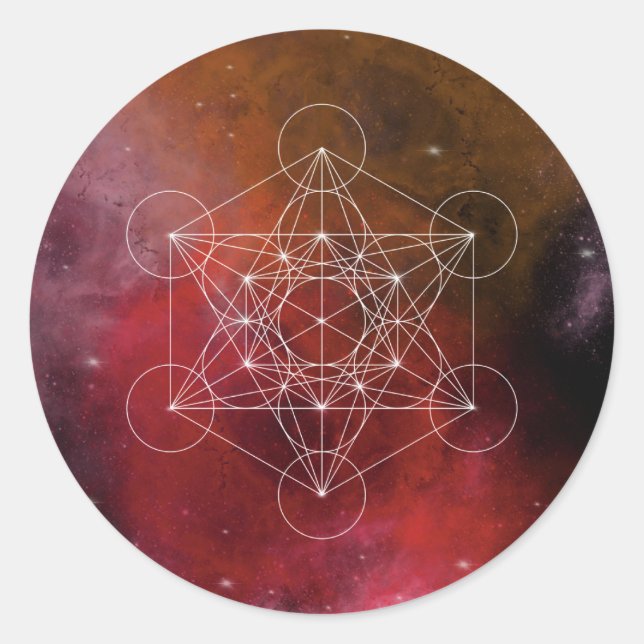 Metatron, chakra,zen,sacred geometric, angel classic round sticker (Front)