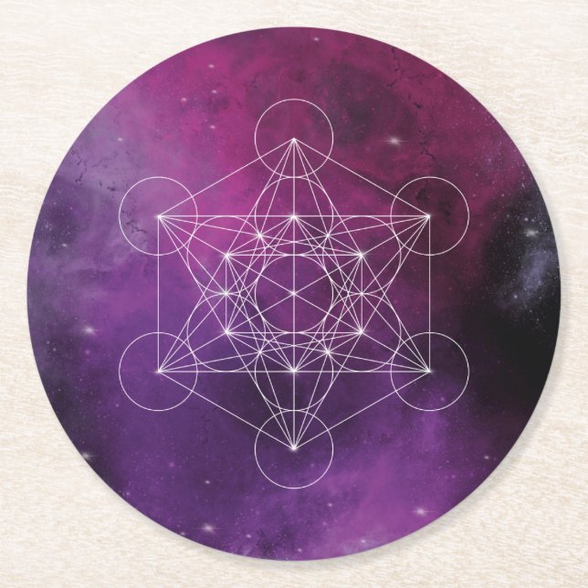Metatron, chakra,zen,sacred geometric, angel, round paper coaster (Front)