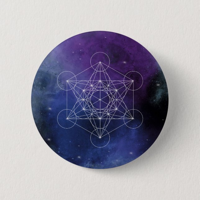 Metatron, chakra, zen, sacred geometric, geometry, button (Front)