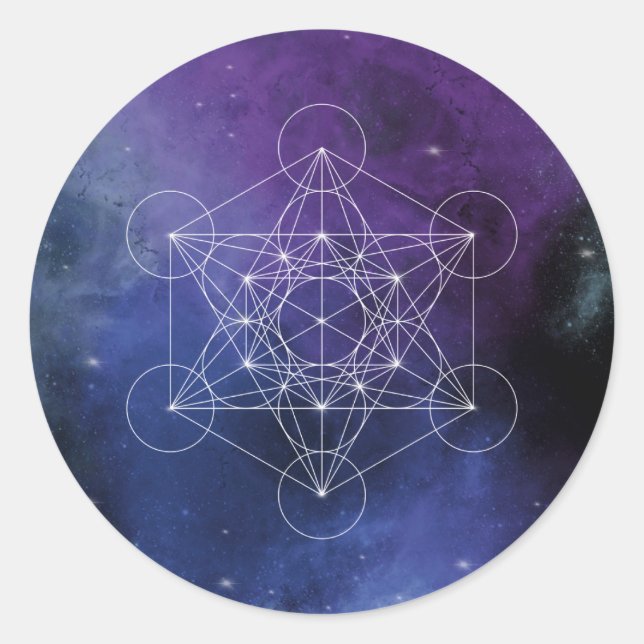 Metatron, chakra,zen,sacred geometric, geometry, classic round sticker (Front)