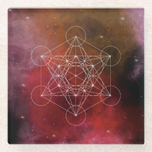 Metatron, chakra, zen, sacred geometry, angel glass coaster