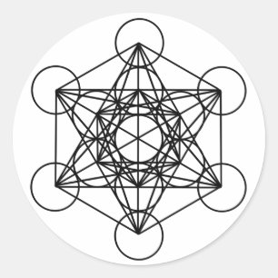 Metatron Cube Classic Round Sticker