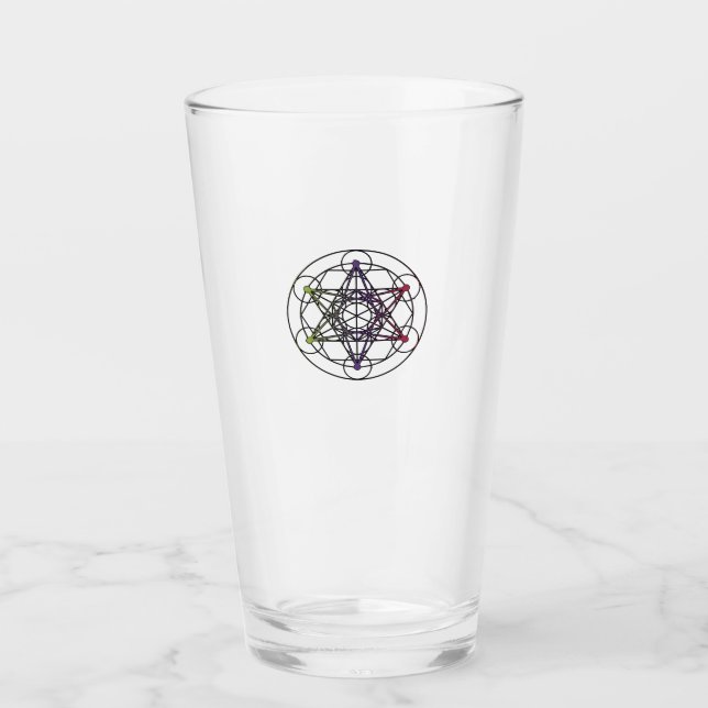 Metatron Cube Glass Cup (Front)