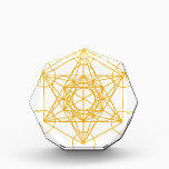 Metatron Cube Gold Acrylic Award<br><div class="desc">Our Creator had created this magnificent universe with such intense energy that falls into perfect order with love and vibrational frequency. Sacred Geometry symbols show how all things are connected. There are energy in symbols that God has put into and people put their own energy into other symbols as well....</div>