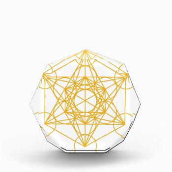 Metatron Cube Gold Acrylic Award by AngelsMadeSimple at Zazzle