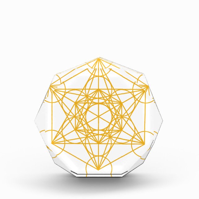 Metatron Cube Gold Acrylic Award (Front)