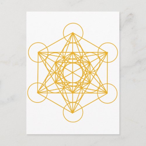 Metatron Cube Gold Postcard