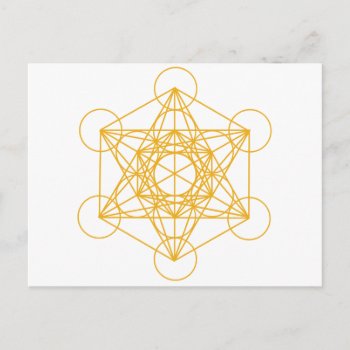 Metatron Cube Gold Postcard by AngelsMadeSimple at Zazzle