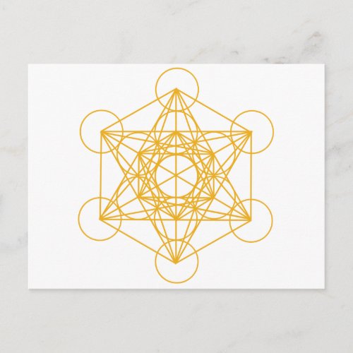 Metatron Cube Gold Postcard