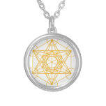 Metatron Cube Gold Silver Plated Necklace at Zazzle