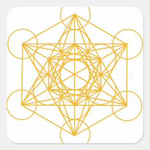 Metatron Cube Gold Square Sticker