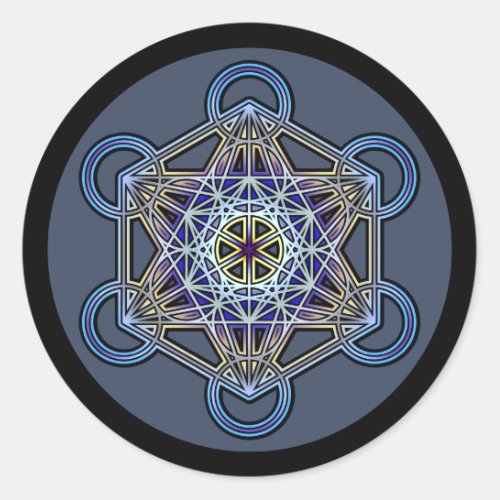 metatron_cube_mandala_3 classic round sticker