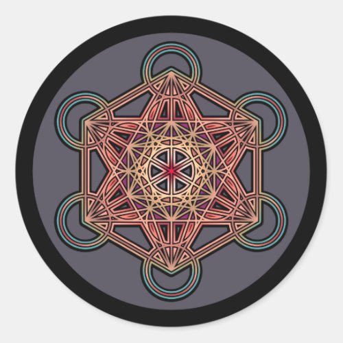 metatron_cube_mandala_4 classic round sticker