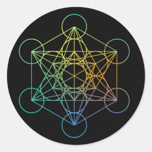 Metatron Cube Sacred Geometry Classic Round Sticker