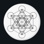 Metatron Cube Sacred Geometry Magnet<br><div class="desc">The Metatron's Cube is a name for a sacred geometric figure composed of 13 equal circles with lines from the center of each circle extending out to the centers of the other 12 circles. It is also known by some New Age teachers who call a variant of this figure the...</div>