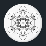 Metatron Cube Sacred Geometry Magnet<br><div class="desc">The Metatron's Cube is a name for a sacred geometric figure composed of 13 equal circles with lines from the center of each circle extending out to the centers of the other 12 circles. It is also known by some New Age teachers who call a variant of this figure the...</div>