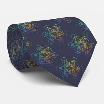 Metatron Cube Sacred Geometry Neck Tie by spacecloud9 at Zazzle