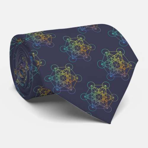 Metatron Cube Sacred Geometry Neck Tie