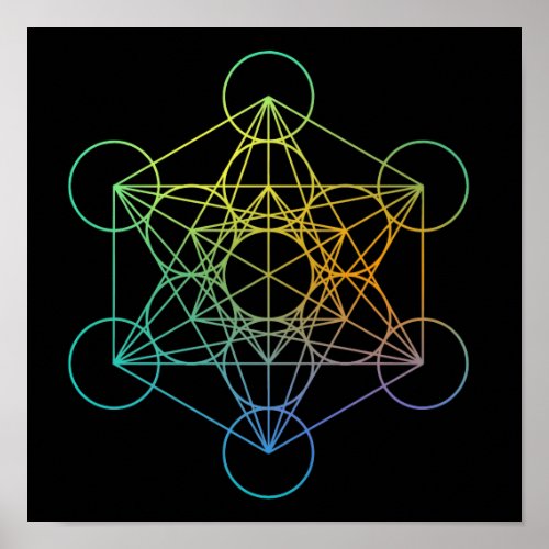 Metatron Cube Sacred Geometry Poster