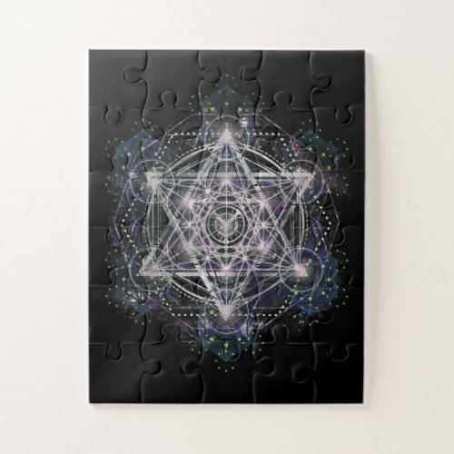 Metatron Cube Sacred Geometry Spiritual Yoga Jigsaw Puzzle