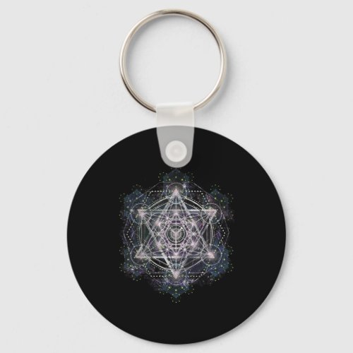 Metatron Cube Sacred Geometry Spiritual Yoga Keychain