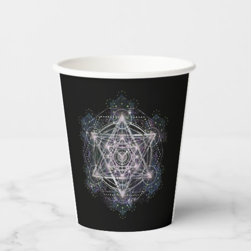 Metatron Cube Sacred Geometry Spiritual Yoga Paper Cups