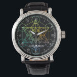 Metatron Cube Sacred Geometry Watch<br><div class="desc">The Metatron's Cube is a name for a sacred geometric figure composed of 13 equal circles with lines from the center of each circle extending out to the centers of the other 12 circles. It is also known by some New Age teachers who call a variant of this figure the...</div>