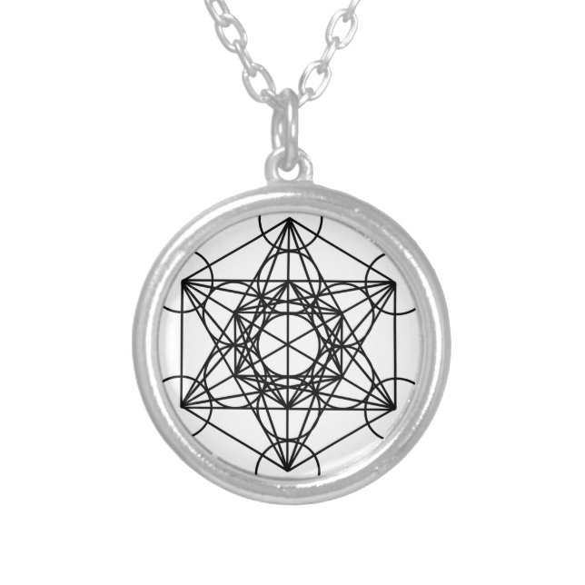 Metatron Cube Silver Plated Necklace (Front)