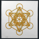 Metatron Gold Glow Napkin<br><div class="desc">Metatron is the supernatural that shows all things are connected. Our Creator had created this magnificent universe with such intense energy that falls into perfect order with love and vibrational frequency. Sacred Geometry symbols show how all things are connected. There are energy in symbols that God has put into and...</div>
