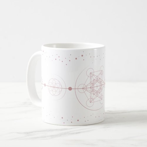 Metatron moon and stars sacred geometry rose coffee mug