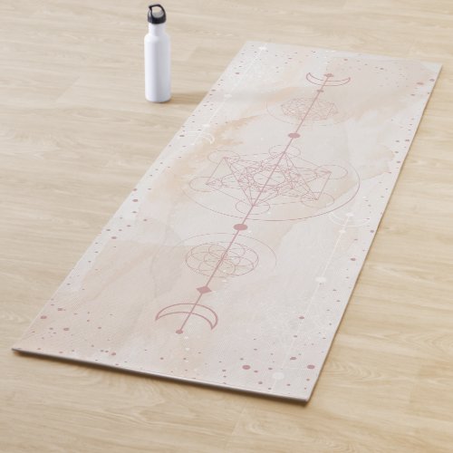 Metatron moon and stars sacred geometry  yoga mat