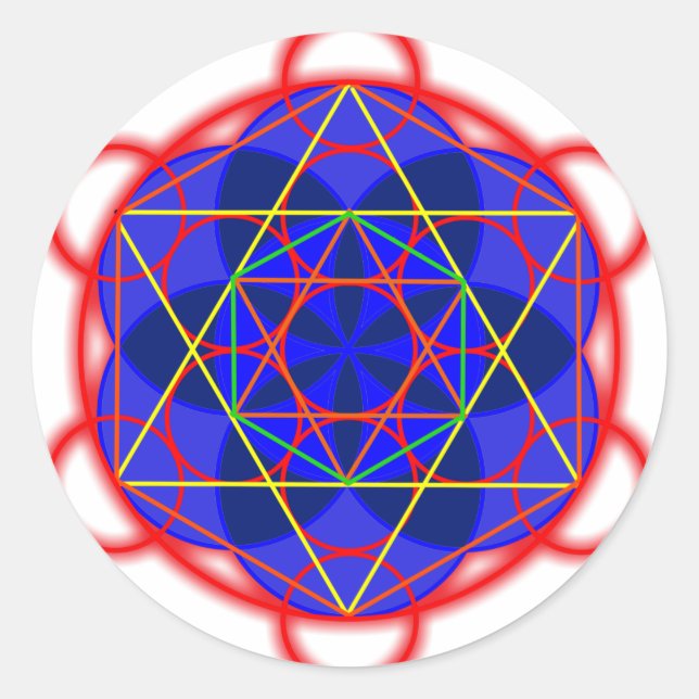 Metatron RedBlue Classic Round Sticker (Front)