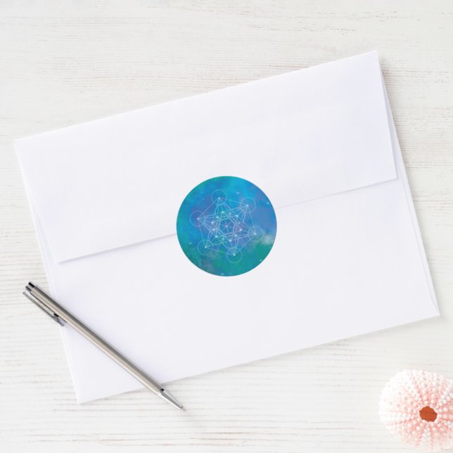 Metatron’s Cube Sacred Geometry Classic Round Sticker (Envelope)