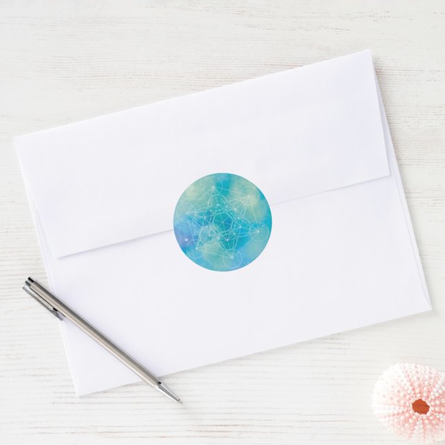 Metatron’s Cube Sacred Geometry Classic Round Sticker (Envelope)