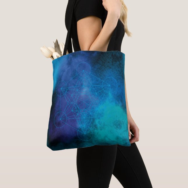 Metatron’s Cube Sacred Geometry Tote Bag (Close Up)