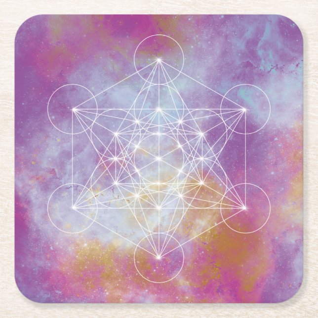Metatron Square Paper Coaster (Front)